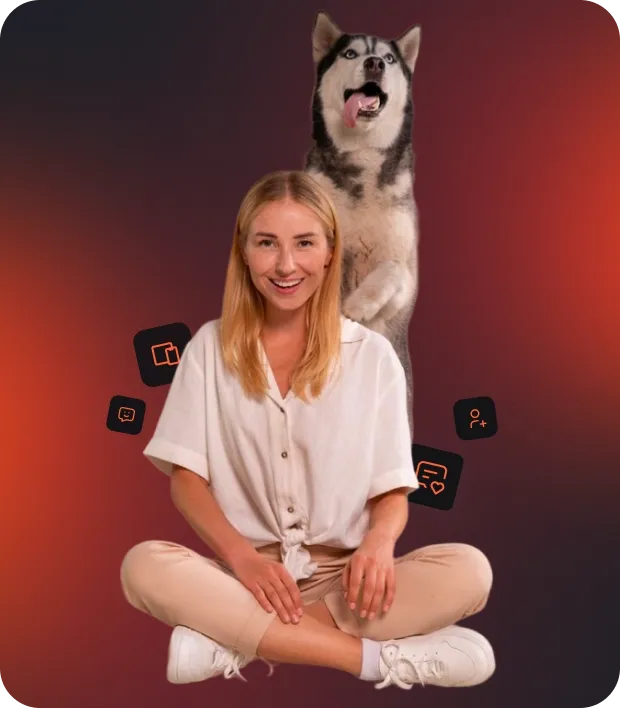 Изображение девушки и собаки